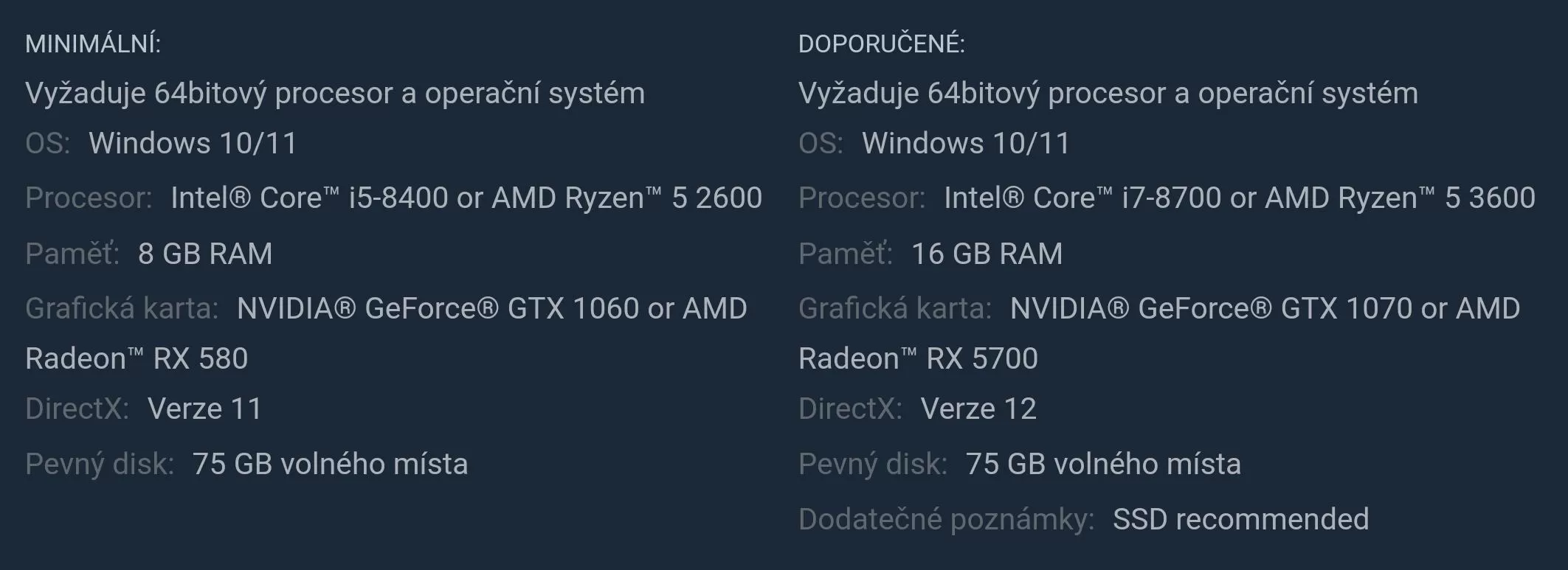 The Callisto Protocol HW poziadavky PC