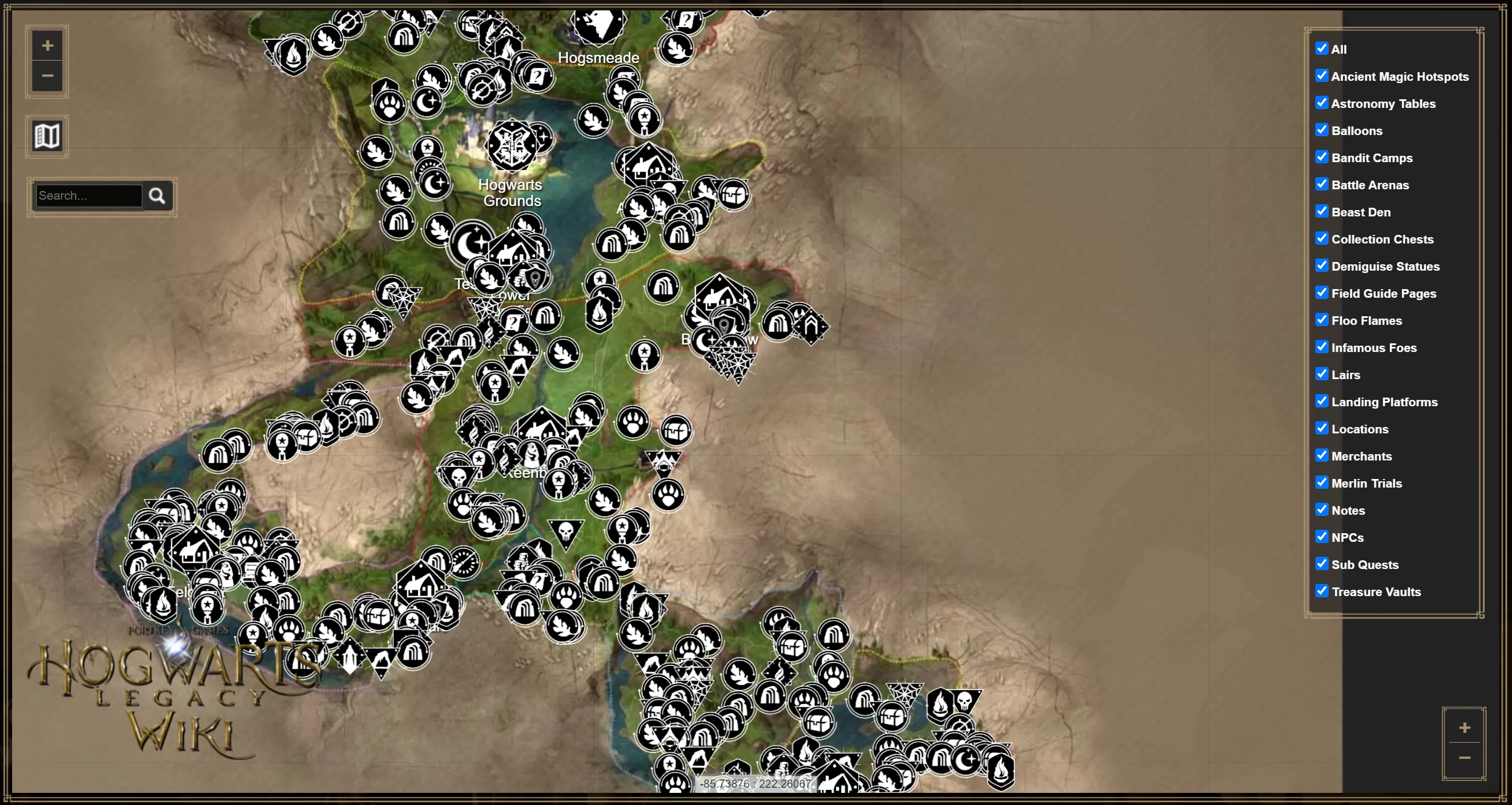 hogwarts legacy mapa