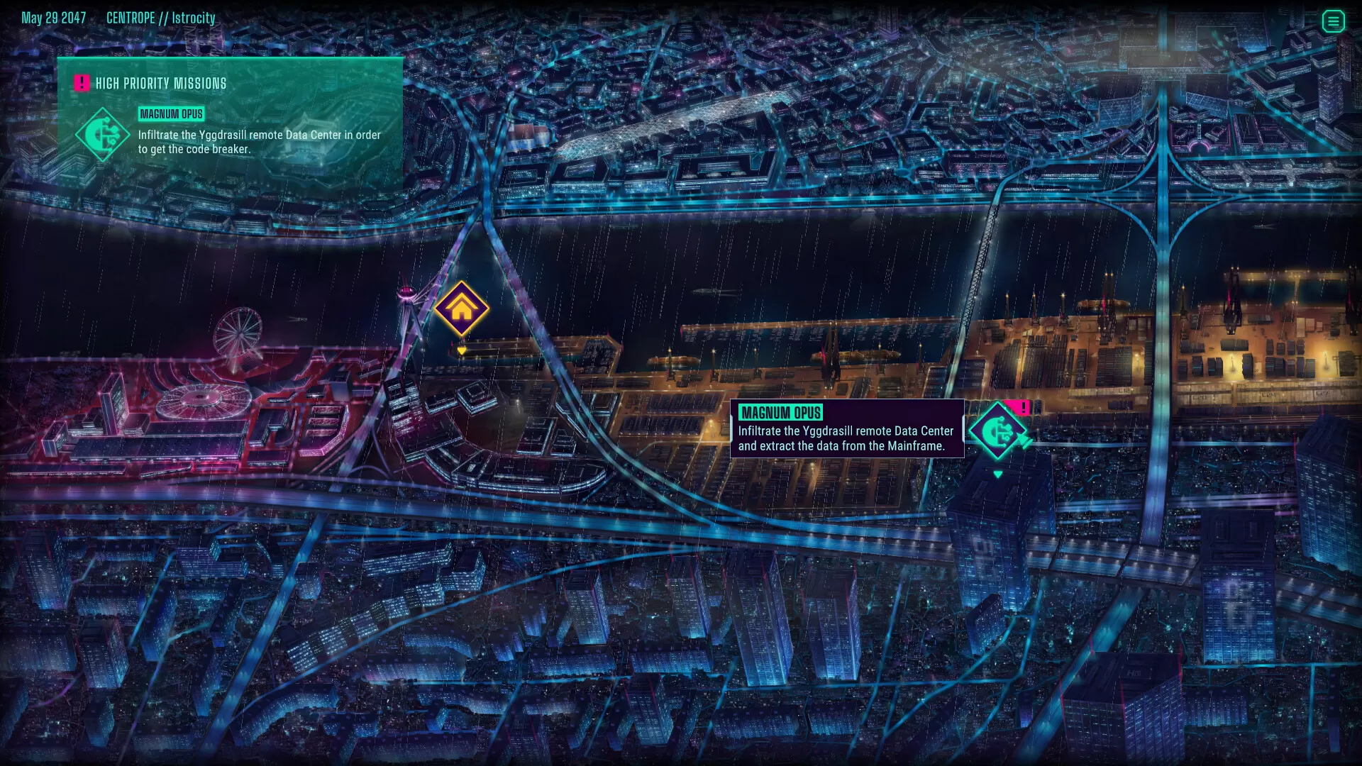 Mapa hry HeistGeist. Hra je zasaden&aacute; do Bratislavy v 40. rokoch 21. storočia