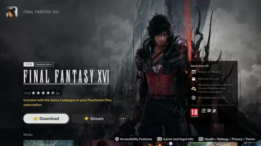 Final Fantasy XVI PS Plus