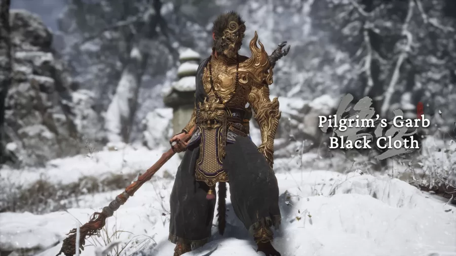 black myth wukong outfit pilgrims garb black cloth