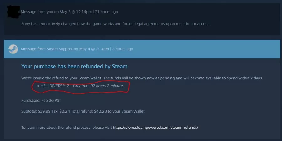 Steam Helldivers 2 Refund