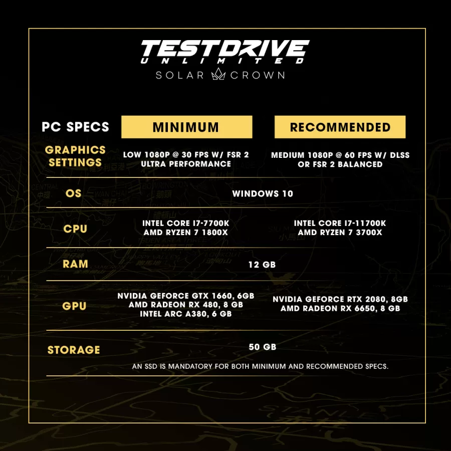 Test Drive Unlimited Solar Crown PC HW požiadavky n&aacute;roky
