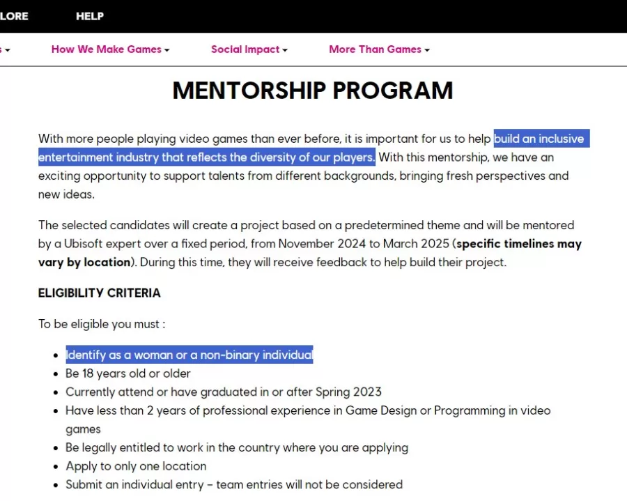 Ubisoft mentorship program
